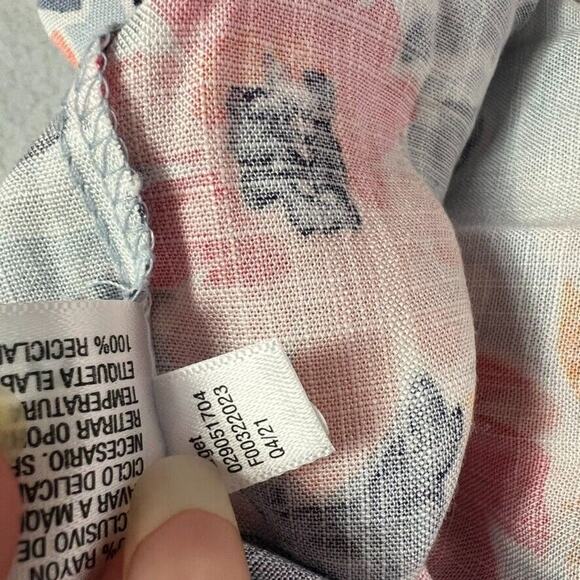 Isabel Maternity Dress Womens Size L Ruffle Sleeve Smocked Floral Maxi Tiered - Picture 10 of 11